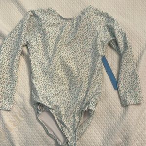 Minnow Girls One Piece Rash-guard Bathing Suit 7/8.